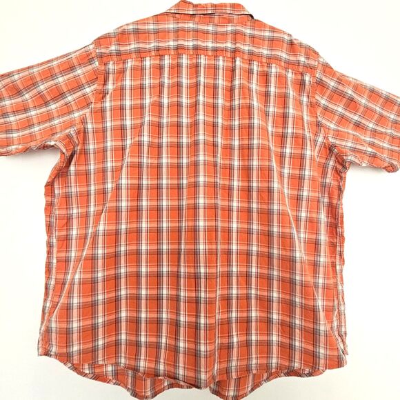 SONOMA Mens Orange Plaid Short Sleeve Button Shirt Size 3X BIG - Picture 5 of 5